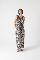 Serpente Wrap Dress in Savannah Print Luxmii