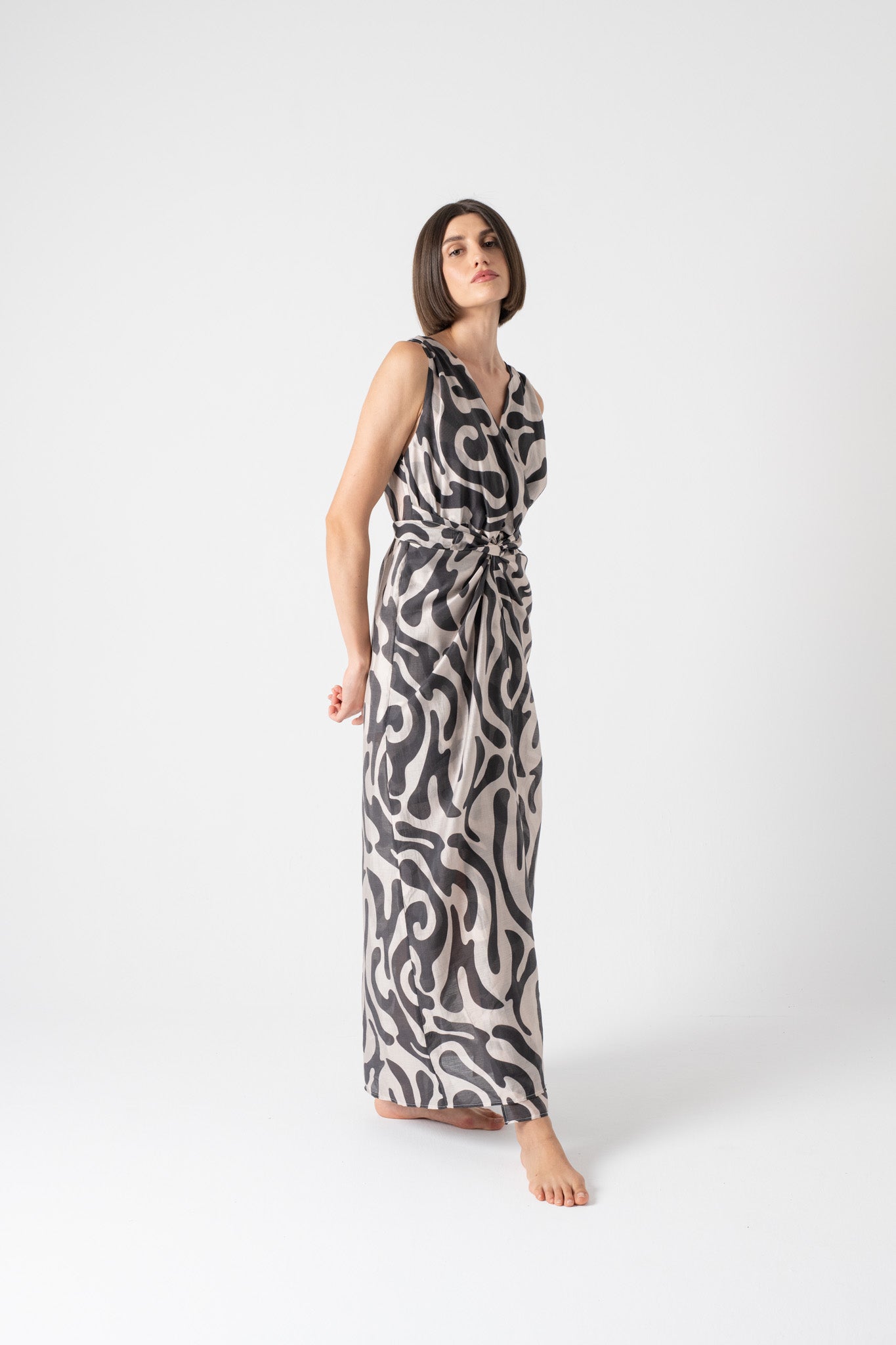 Serpente Wrap Dress in Savannah Print Luxmii