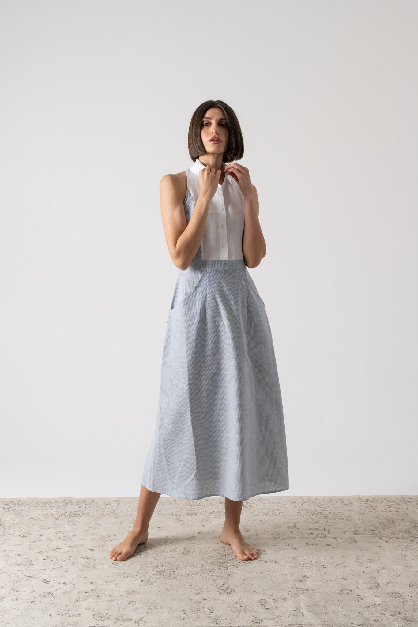 Tuxedo Dress French Stripe Luxmii