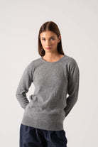 Velare Crewneck Cashmere Sweater Mélange Grey Luxmii