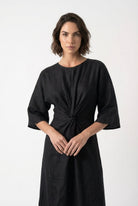Zahira Knot Dress Black Luxmii