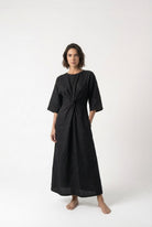 Zahira Knot Dress Black Luxmii