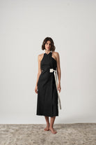 Zulu Wrap Dress in Black Luxmii