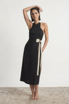 Zulu Wrap Dress in Black Luxmii