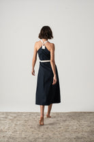 Zulu Wrap Dress in Navy Luxmii