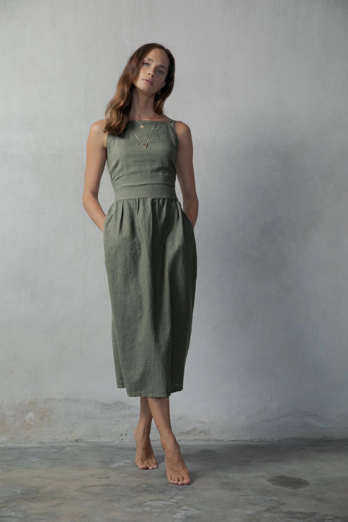 black linen dress size 20 Adeline Dress in Black Linen