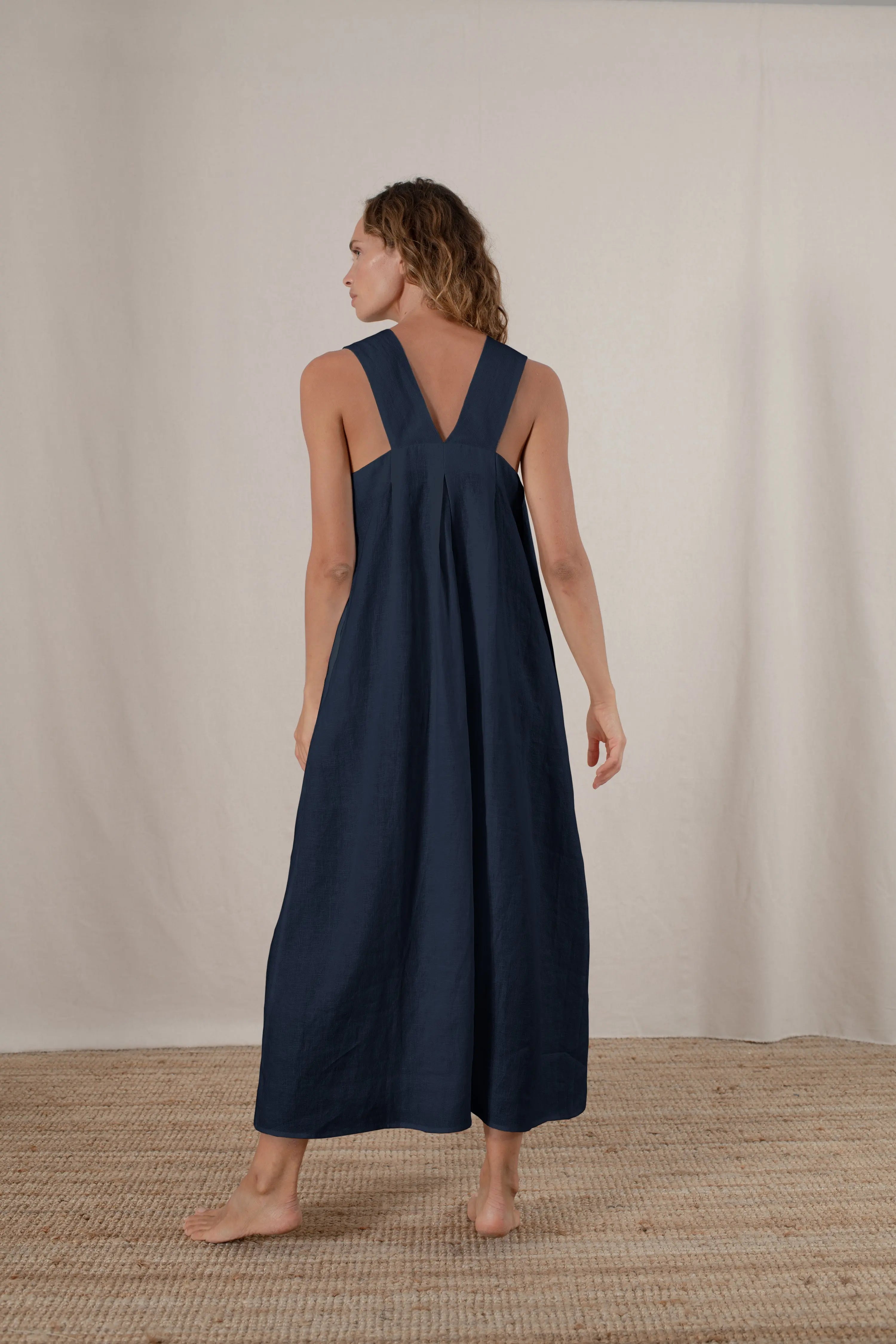 Haim Linen Maxi Dress in Midnight