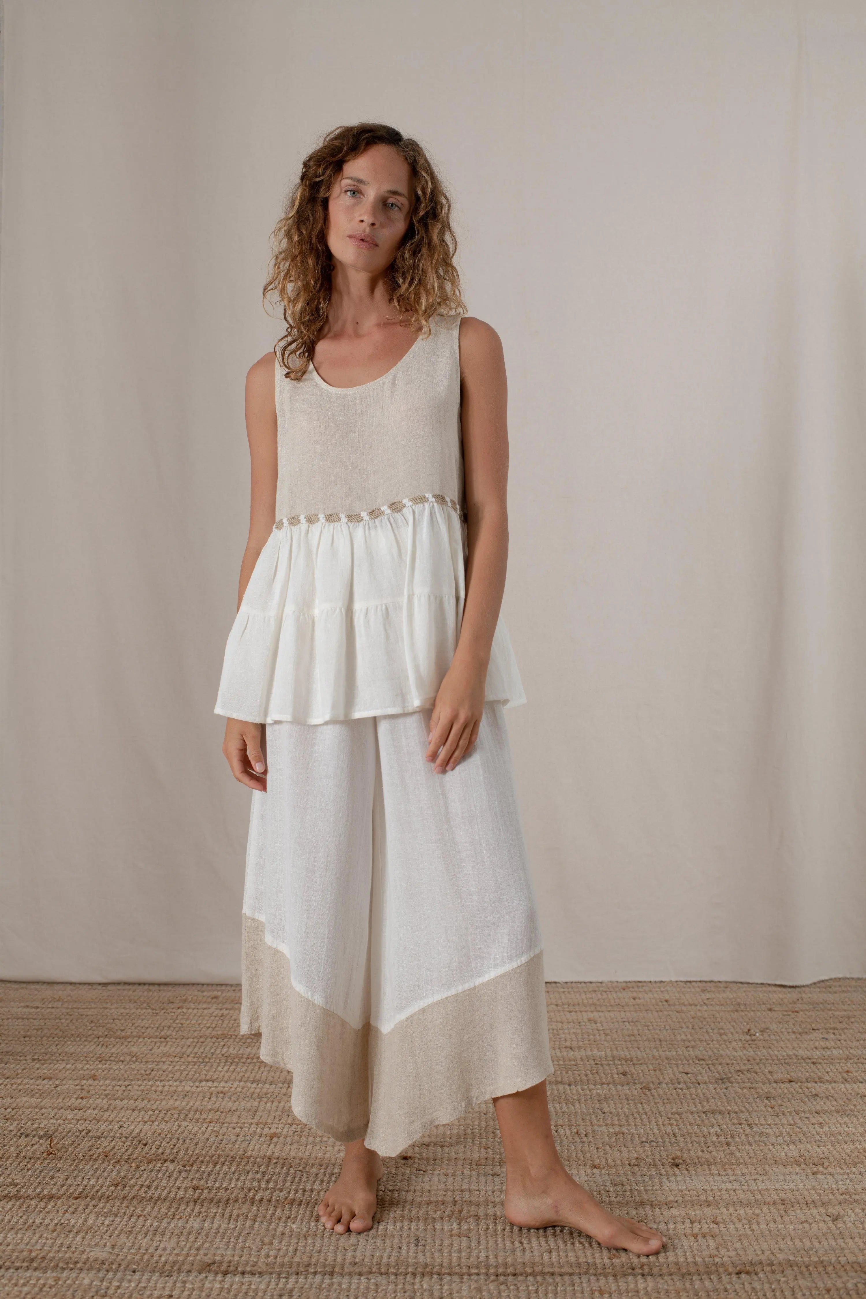 Linen Sleeveless Top from Inizio Hi-Low - Natural Clothing Company