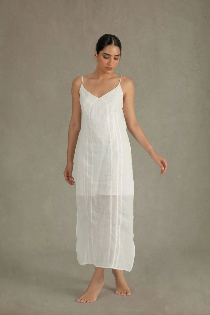Léa Ramie Linen Slip Dress White Luxmii