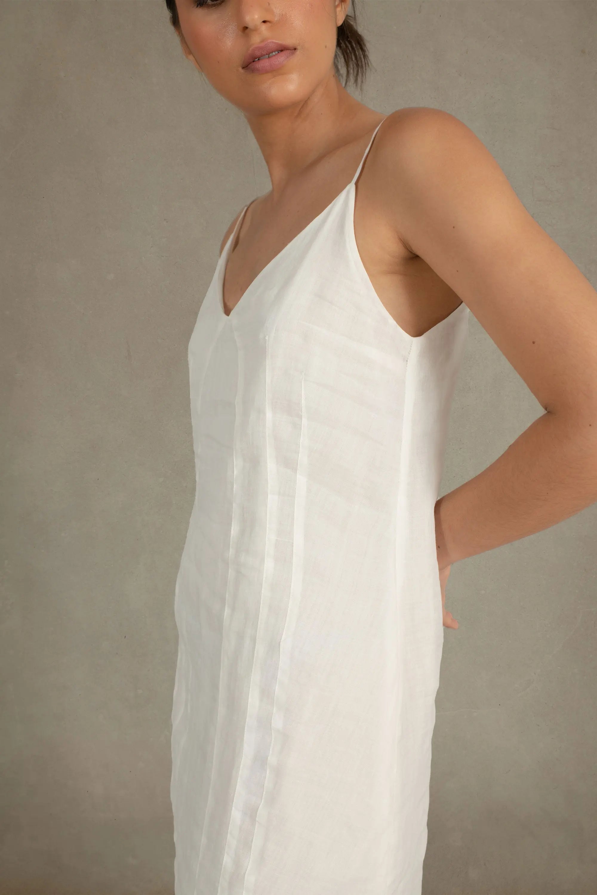 Léa Ramie Linen Slip Dress White Luxmii