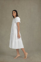 Siréne Linen Midi Dress White Luxmii